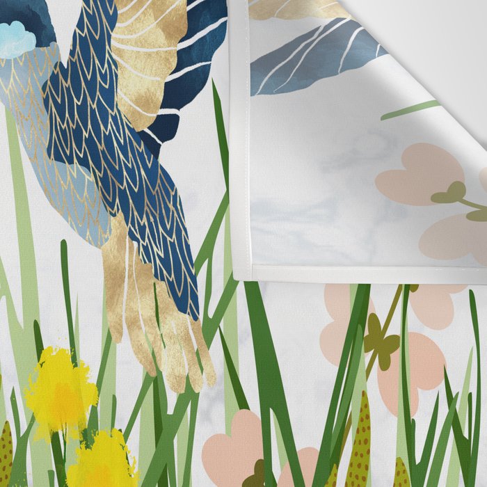 Hummingbird Summer Garden Wall Tapestry Gallery Image 3