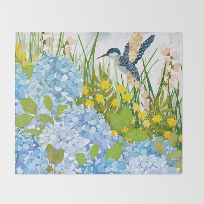 Hummingbird Summer Garden Throw Blanket Gallery Image 2