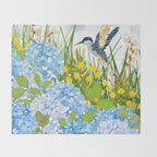 Hummingbird Summer Garden Throw Blanket Gallery Image 2