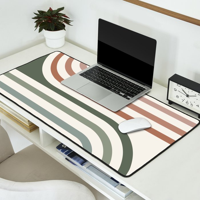 Bold Curvature Stripes VII Desk Mat Gallery Image 2