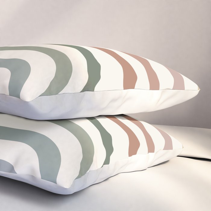 Bold Curvature Stripes VII Pillow Sham Gallery Image 3