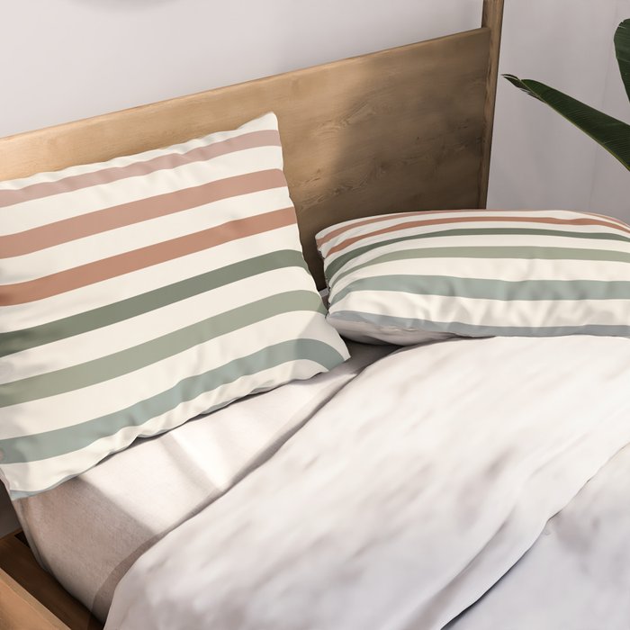Bold Curvature Stripes VII Pillow Sham Gallery Image 2