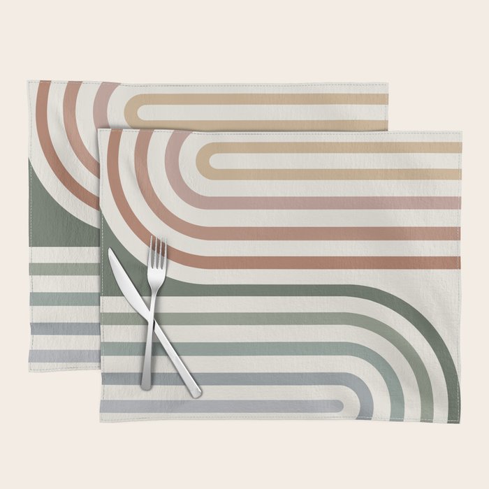 Bold Curvature Stripes VII Placemat Gallery Image 1