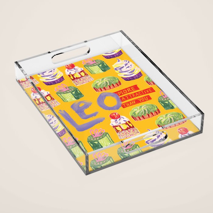 Leo Birthday Treats in Orange | Zodiac Series Acrylic Tray Gallery Image 1