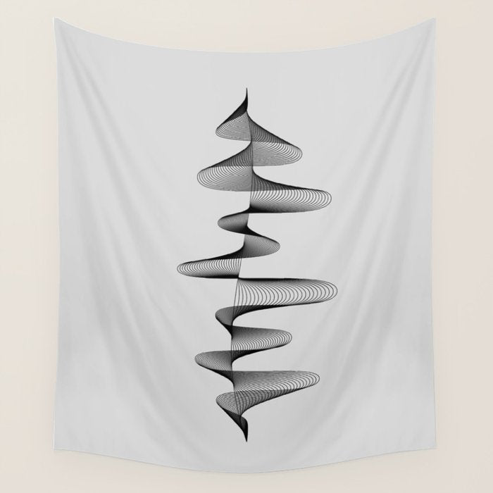 Abstract 80s Soundwave Art Music Audio black and white Musical design home wall bedroom decor Art Pr Wall Tapestry Gallery Image 1