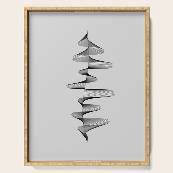 Abstract 80s Soundwave Art Music Audio black and white Musical design home wall bedroom decor Art Pr Serving Tray Gallery Image 1
