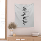 Abstract 80s Soundwave Art Music Audio black and white Musical design home wall bedroom decor Art Pr Wall Tapestry Gallery Image 2