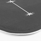 Aries Zodiac Star Constellation Line Art Grey Bath Mat Gallery Image 3