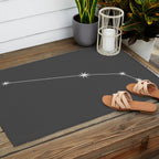 Aries Zodiac Star Constellation Line Art Grey Outdoor Rug Gallery Image 2