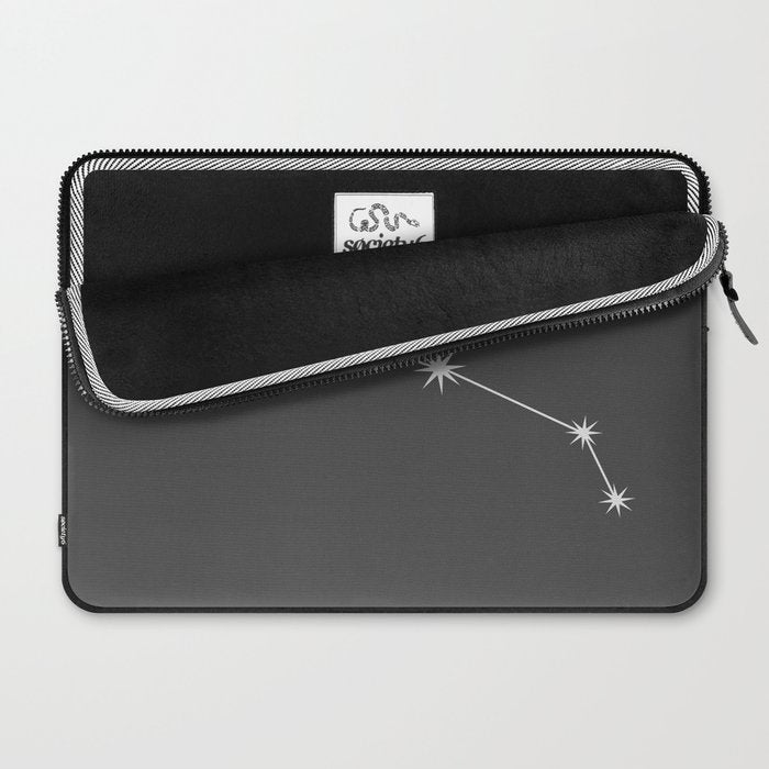 Aries Zodiac Star Constellation Line Art Grey Laptop Sleeve Gallery Image 2