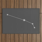 Aries Zodiac Star Constellation Line Art Grey Outdoor Rug Gallery Image 1