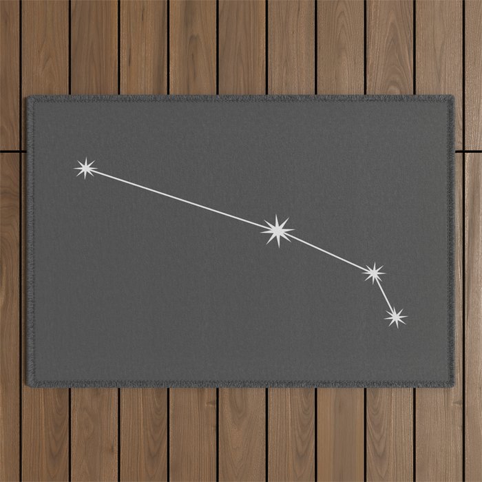 Aries Zodiac Star Constellation Line Art Grey Outdoor Rug Gallery Image 1