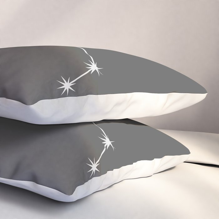 Aries Zodiac Star Constellation Line Art Grey Pillow Sham Gallery Image 3