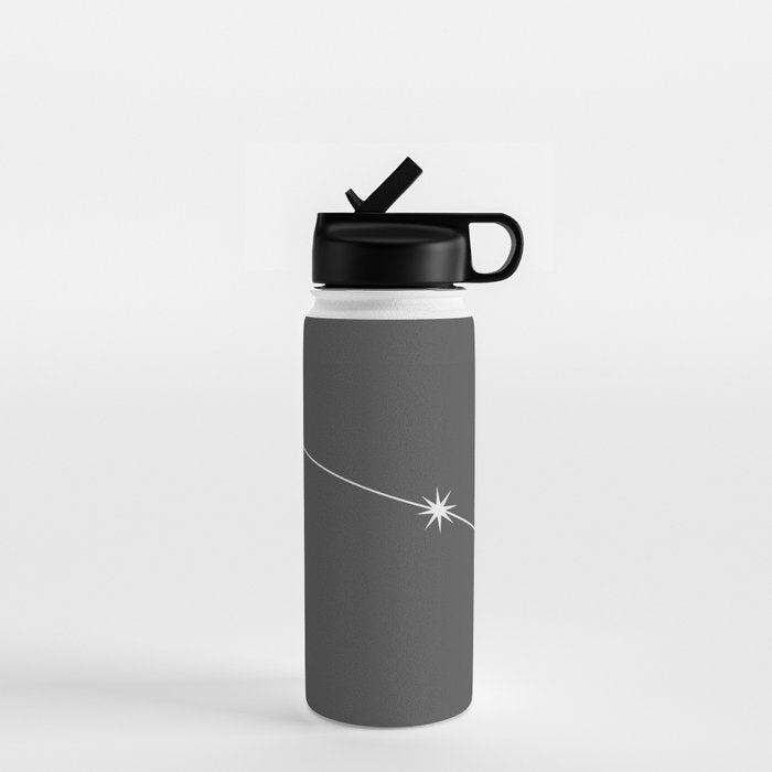 Aries Zodiac Star Constellation Line Art Grey Water Bottle Gallery Image 1