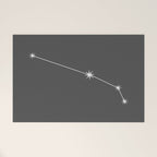 Aries Zodiac Star Constellation Line Art Grey Welcome Mat Gallery Image 1
