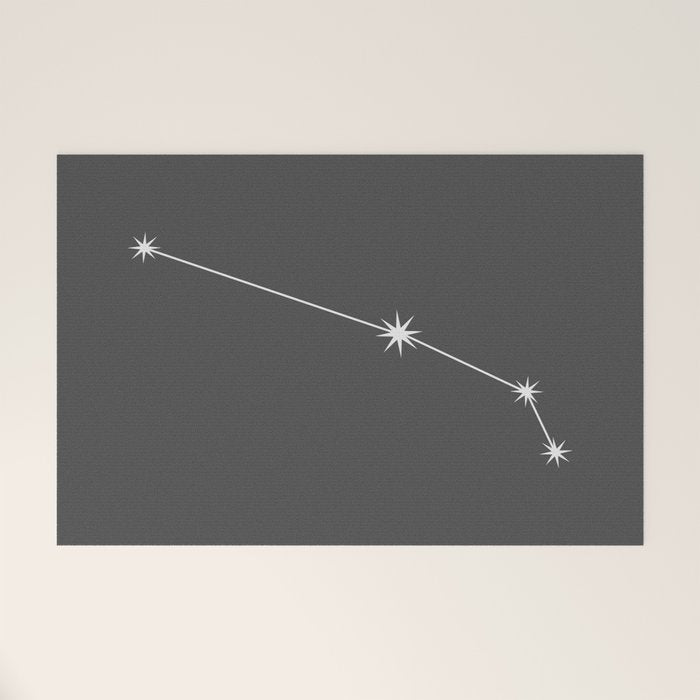 Aries Zodiac Star Constellation Line Art Grey Welcome Mat Gallery Image 1