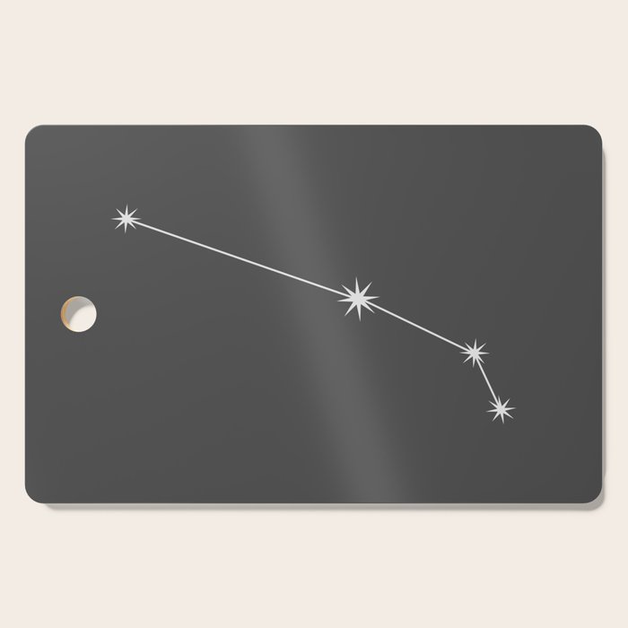 Aries Zodiac Star Constellation Line Art Grey Cutting Board Gallery Image 1
