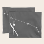 Aries Zodiac Star Constellation Line Art Grey Placemat Gallery Image 1