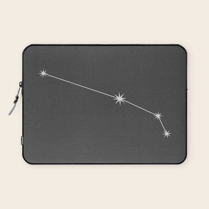 Aries Zodiac Star Constellation Line Art Grey Laptop Sleeve Gallery Image 1