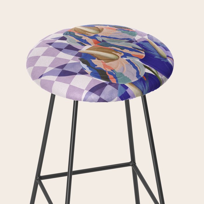 Modern artistic flowery tropical Stool Gallery Image 2