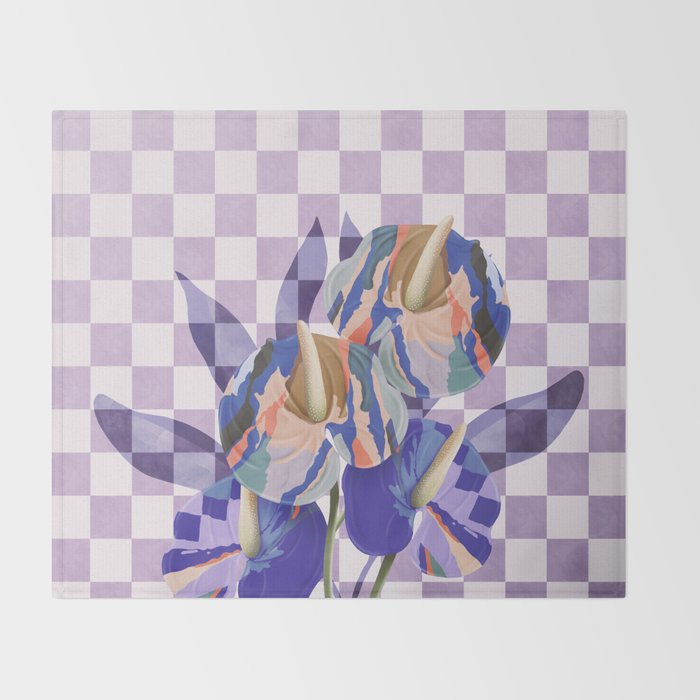Modern artistic flowery tropical Throw Blanket Gallery Image 2