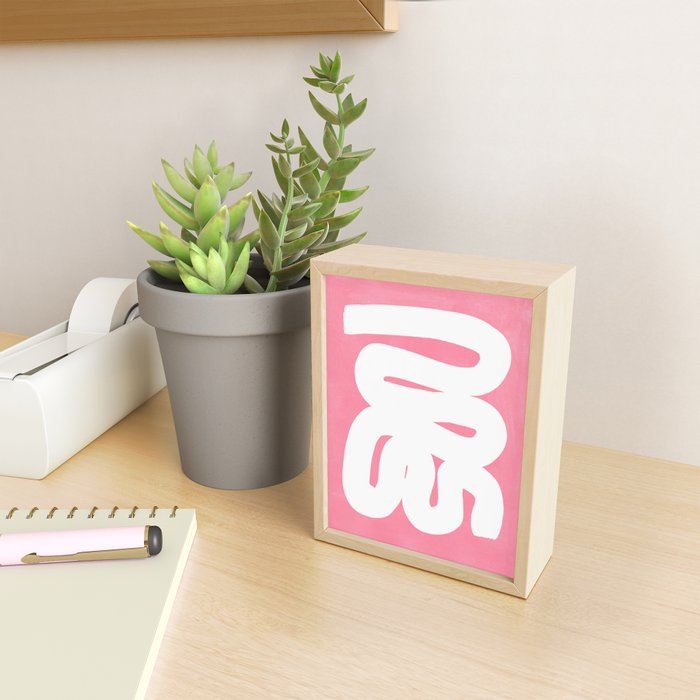 Pastel Pink Wiggle Run Mini Art Print Gallery Image 2