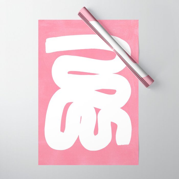 Pastel Pink Wiggle Run Wrapping Paper Gallery Image 1