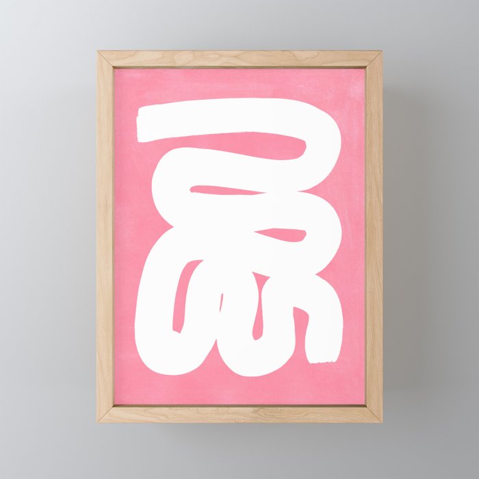 Pastel Pink Wiggle Run Mini Art Print Gallery Image 1