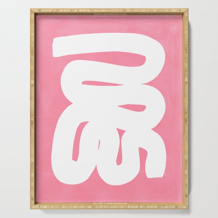 Pastel Pink Wiggle Run Serving Tray Gallery Image 1
