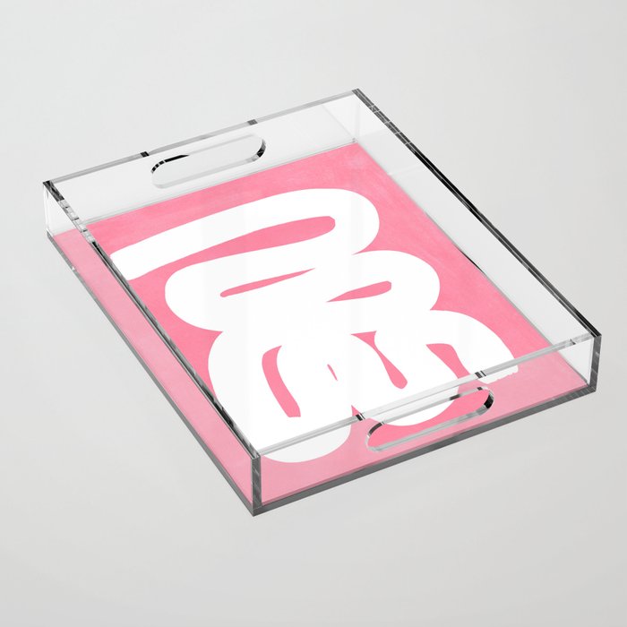 Pastel Pink Wiggle Run Acrylic Tray Gallery Image 1