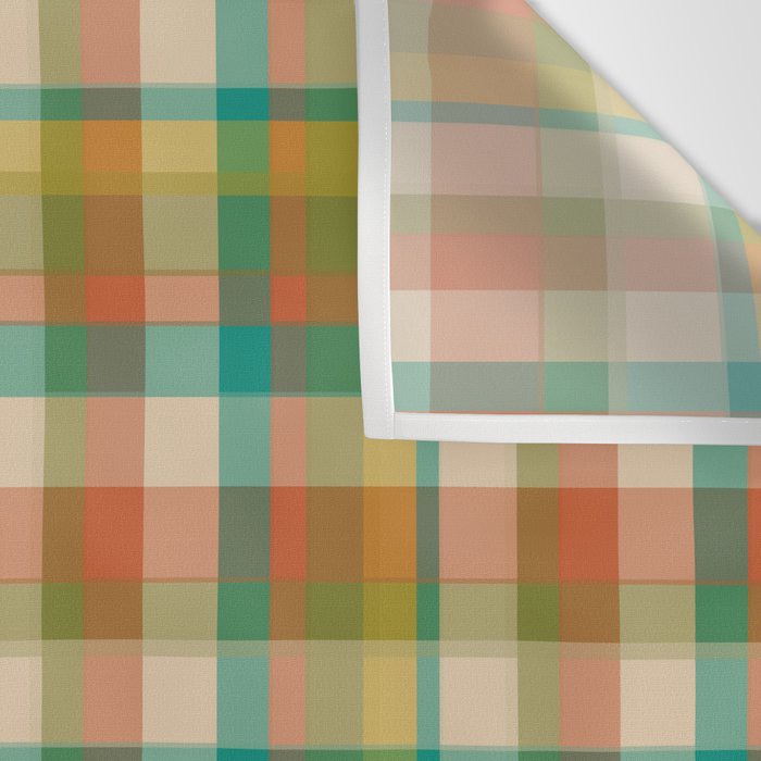 Retro Plaid Pattern in Vintage Colors Wall Tapestry Gallery Image 3