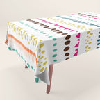 Modern colorful pink orange polka dots stripes patterns Tablecloth Gallery Image 1