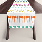 Modern colorful pink orange polka dots stripes patterns Table Runner Gallery Image 1