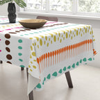 Modern colorful pink orange polka dots stripes patterns Tablecloth Gallery Image 3