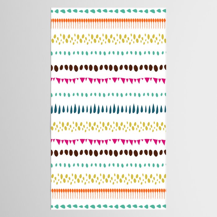 Modern colorful pink orange polka dots stripes patterns Tablecloth Gallery Image 2
