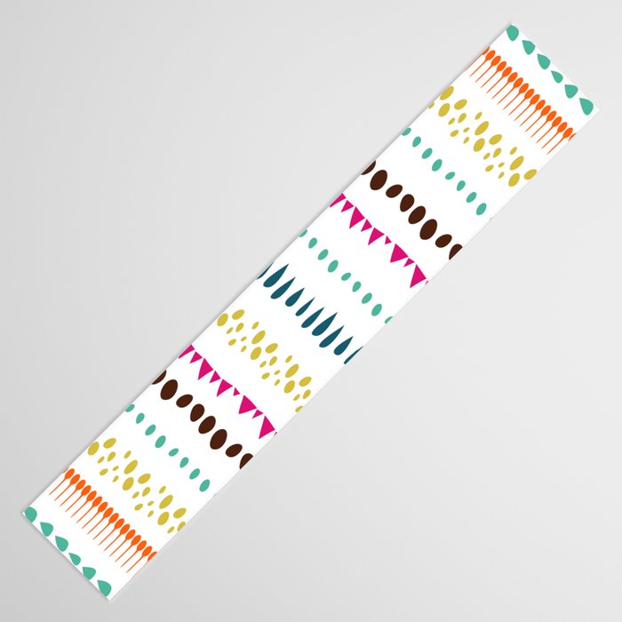 Modern colorful pink orange polka dots stripes patterns Table Runner Gallery Image 3