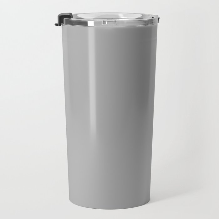 Light Gray Solid. Silver Minimalism Travel Mug Gallery Image 3