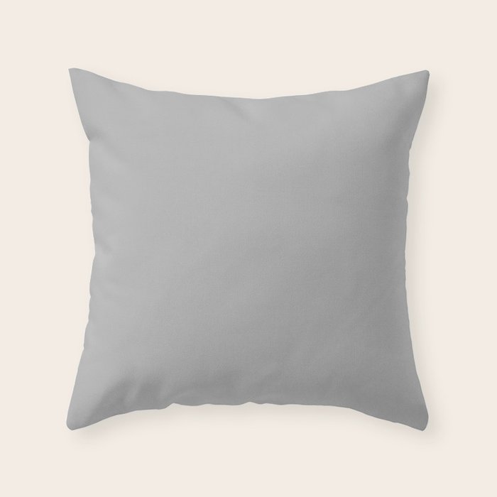 Light Gray Solid. Silver Minimalism Throw Pillow Gallery Image 1