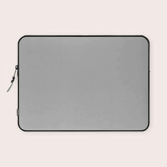 Light Gray Solid. Silver Minimalism Laptop Sleeve Gallery Image 1