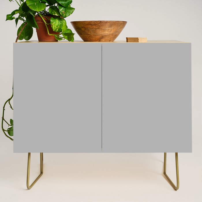Light Gray Solid. Silver Minimalism Credenza Gallery Image 1