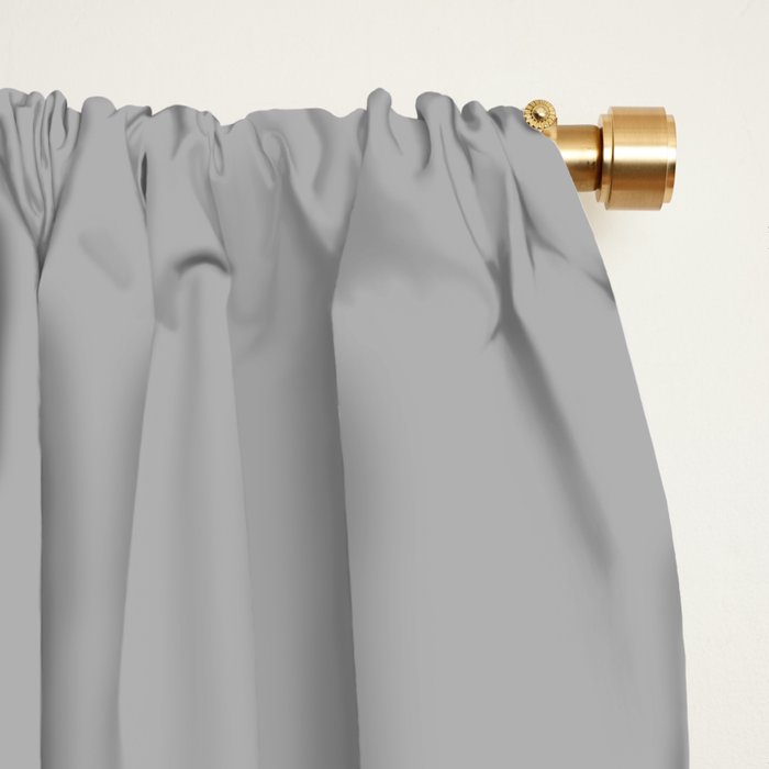 Light Gray Solid. Silver Minimalism Window Curtain Gallery Image 2