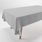 Light Gray Solid. Silver Minimalism Tablecloth Gallery Image 1
