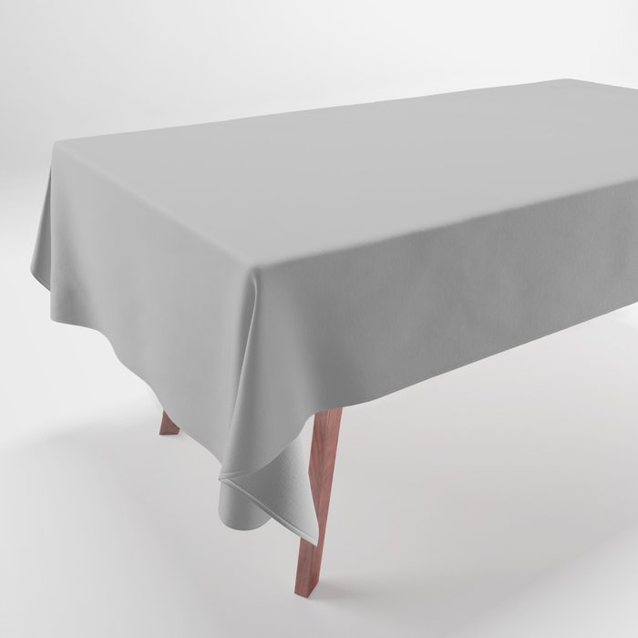 Light Gray Solid. Silver Minimalism Tablecloth Gallery Image 1