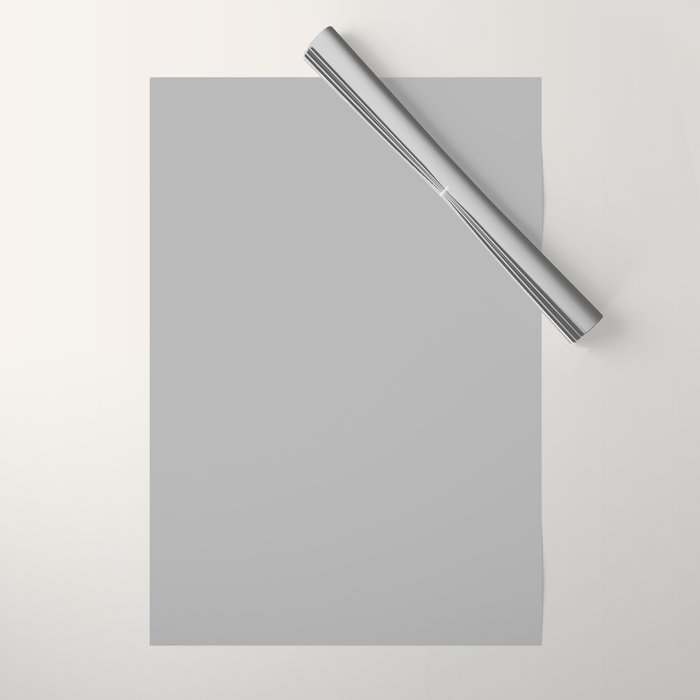 Light Gray Solid. Silver Minimalism Wrapping Paper Gallery Image 1