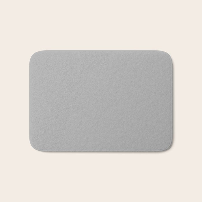 Light Gray Solid. Silver Minimalism Bath Mat Gallery Image 1