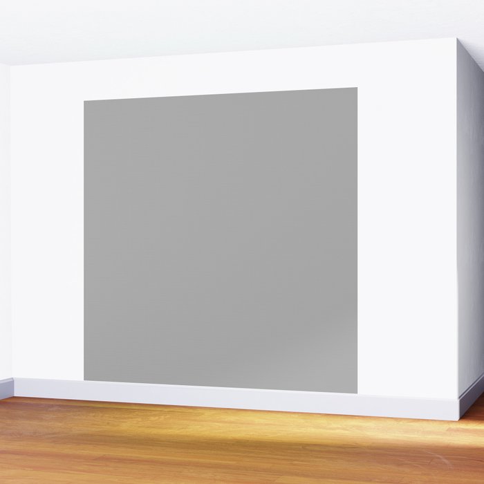 Light Gray Solid. Silver Minimalism Wall Mural Gallery Image 2