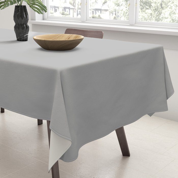 Light Gray Solid. Silver Minimalism Tablecloth Gallery Image 3