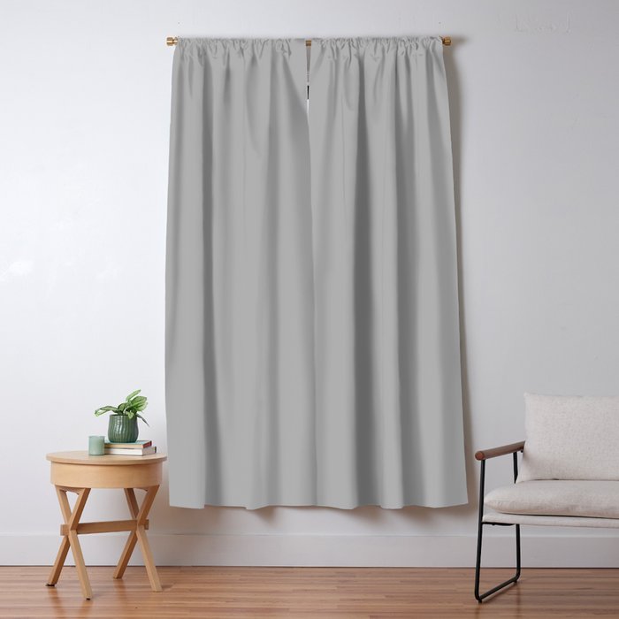 Light Gray Solid. Silver Minimalism Window Curtain Gallery Image 5