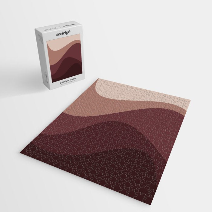Abstract Color Waves VI Neutral Red Tones Jigsaw Puzzle Gallery Image 2