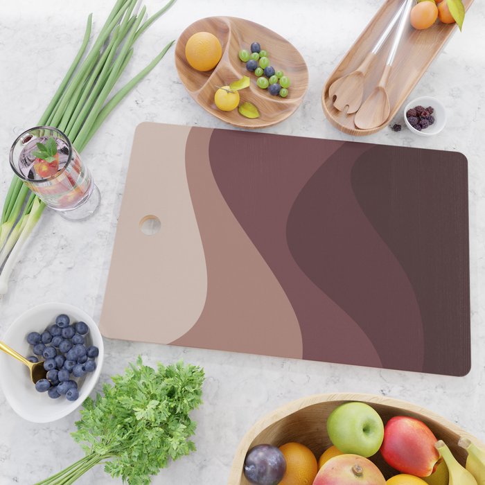 Abstract Color Waves VI Neutral Red Tones Cutting Board Gallery Image 2